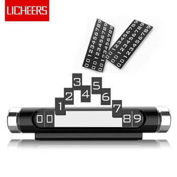 

Licheers Temporary Car Parking Card ABS Telephone Number Card Notification Night Light Car Styling Phone Number Card Holder