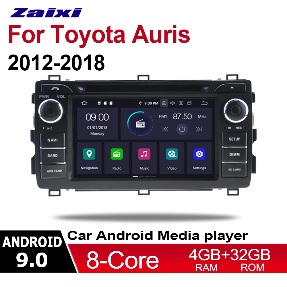Автомобильный DVD плеер ZaiXi 4 ГБ android 9 0 для Toyota Auris 2012 ~ 2018 мультимедийный GPS