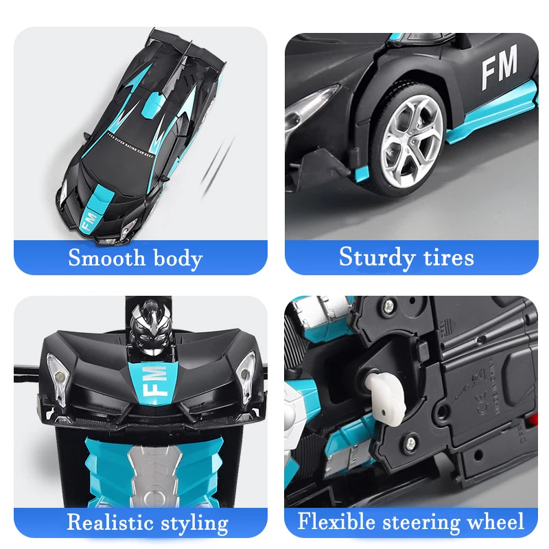 2IN1 Electric RC Car Transformation Robots One-key Deformation Car Outdoor Remote Control Sports Car Model  Children Boys Toys 3