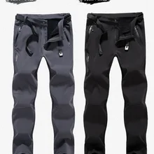 Осенние и зимние уличные новые стильные брюки мужские и женские плюс бархатные толстые теплые двухслойные флисовые брюки Мягкие Брюки Большие размеры