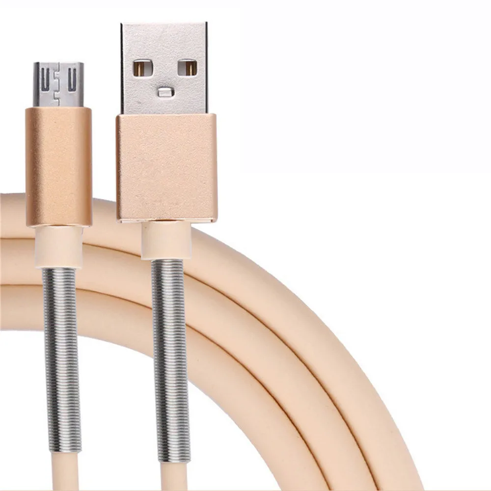 Прочный пружинный анти-сломающийся Micro USB зарядный кабель-трос для синхронизации данных телефон USB к Micro USB быстрый безопасный зарядный кабель 30