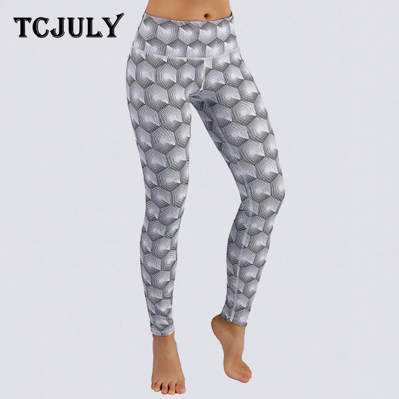 TCJULY, лето, геометрические, пуш-ап леггинсы, дышащие, высокие, ожидаемые, эластичные штаны для тренировок, быстросохнущие, гибкие, для фитнеса, женские леггинсы
