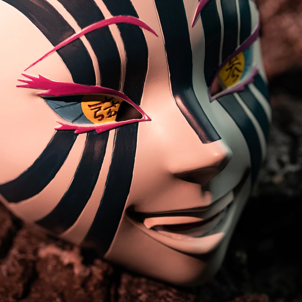 Anime Demon Slayer Akaza Mask Cosplay Costume Accessories