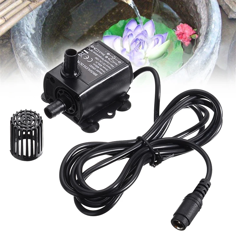 DC 12V 10W Micro Pump Brushless Submersible Water Filter Waterproof Aquarium 400L/H For Air Fish Pond Tank | Дом и сад