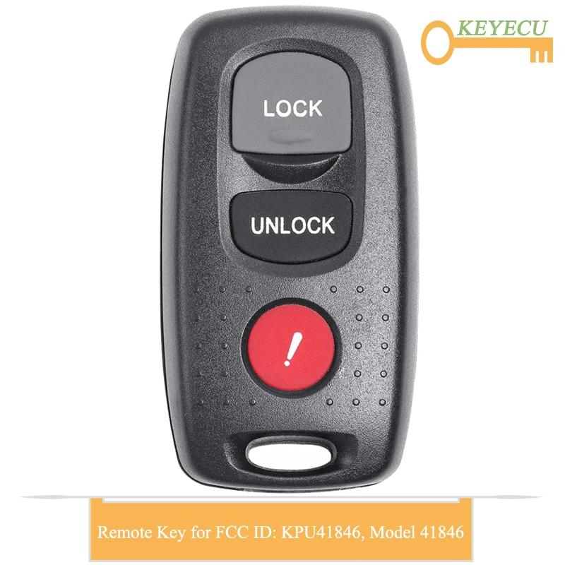 KEYECU Автозапуск удаленный Автомобильный ключ для Mazda 3 2004-2008, 6 2003-2005, Fob 3 кнопки-313,8 МГц-FCC ID: KPU41846 Модель: 41846