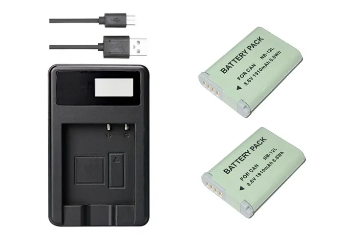 NB-12L, NB12L 12L аккумулятор+ USB зарядное устройство для камер Canon PowerShot G1 X Mark II, G1X Mark 2 N100 и VIXIA Mini X