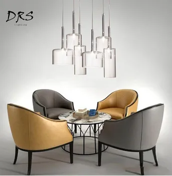 

Sale Modern Minimalist Restaurant Bar Chandelier Nordic Creative Personality Coffee Shop Living Room Single Three Glass Lamps