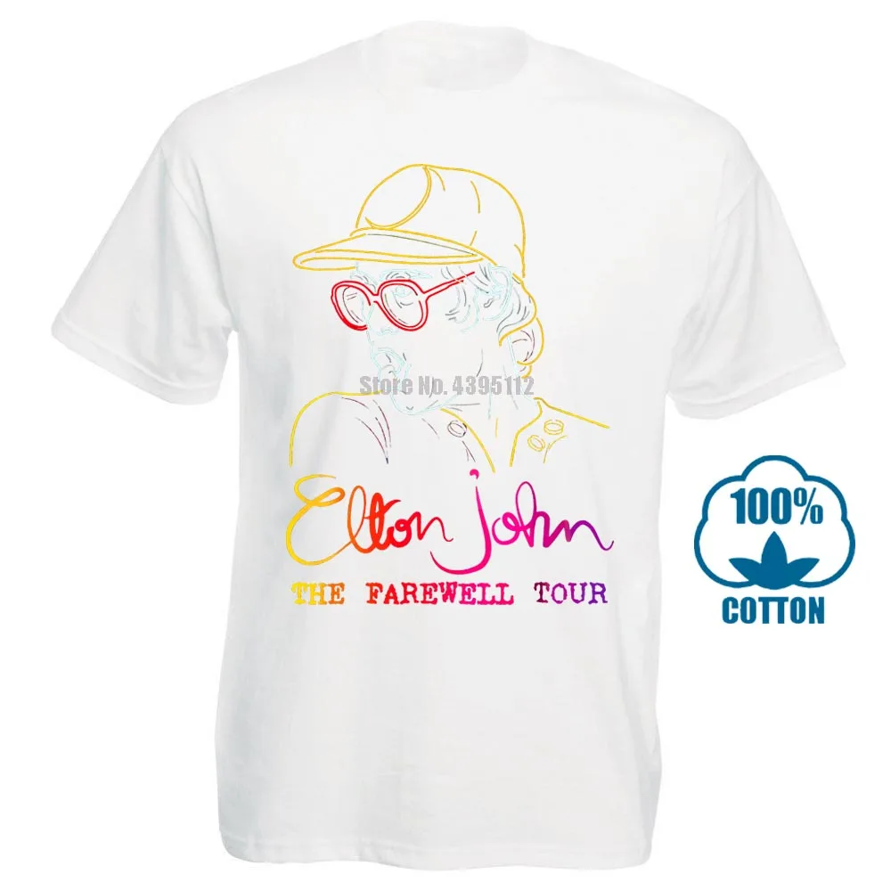 Elton John The forewell Tour Fans футболка черного цвета Размеры S 3Xl - Цвет: Белый