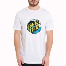 Санта Круз волна точка крутая футболка для мужчин серфинг скейтборд креативная футболка Повседневная мода Топы Harajuku брендовая футболка одежда
