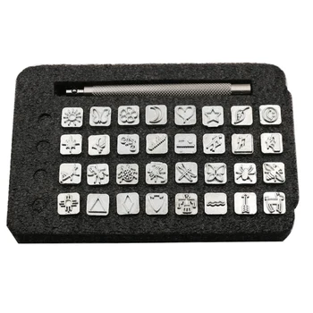 

Diy Leather Tool 33Pcs Set Leather Carved Leather Print Rush Indian Style Pattern Print Rush