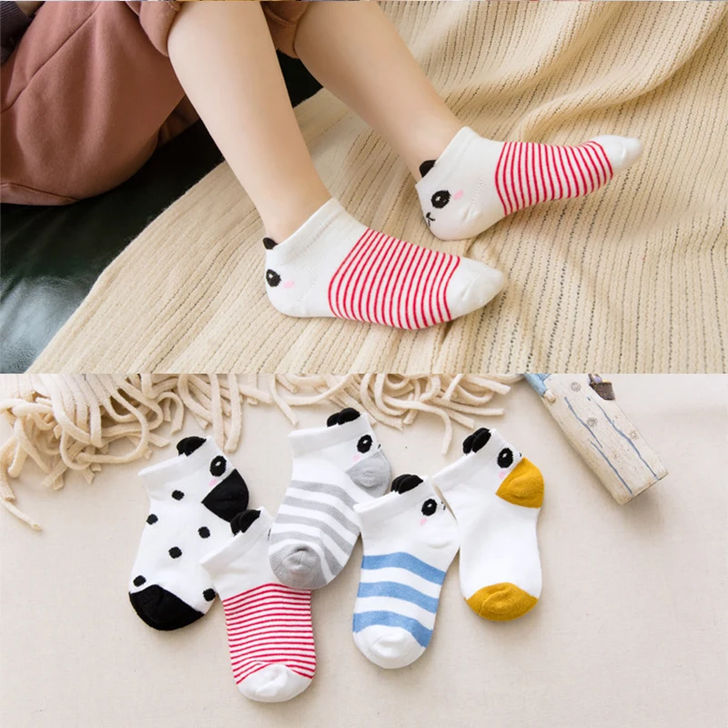 2 Pairs Random Cotton Cartoon Socks Pink Cute Cat Ankle Socks Red Heart  Animal Socks for Women Gril