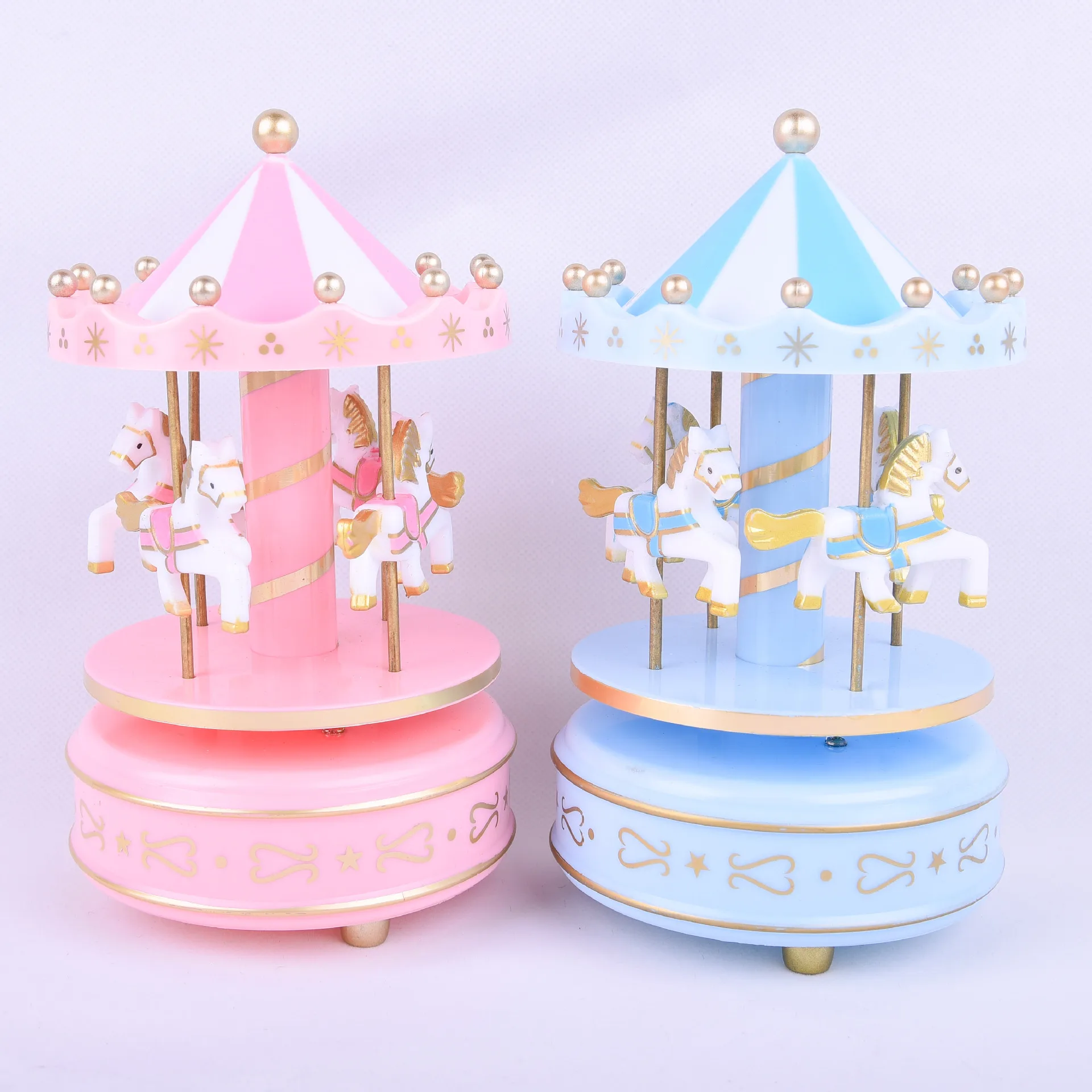 Детская игрушка торт украшение merry-go-круглая музыкальная шкатулка пластиковое небо город музыкальная шкатулка украшение
