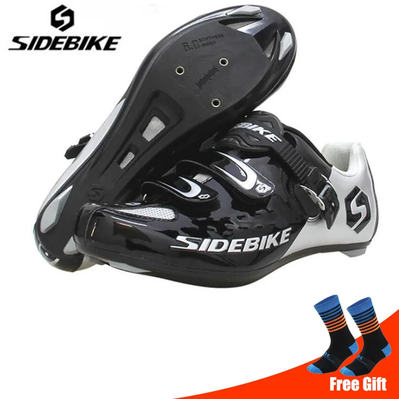 add socks Sidebike/велосипедная обувь для шоссейного велосипеда; набор замков; Ультралегкая обувь для гоночного шоссейного велосипеда; профессиональные велосипедные кроссовки для мужчин - Цвет: add socks