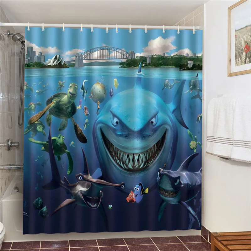 Занавеска для душа с принтом бентоса s Smile Shark водонепроницаемая занавеска ванной