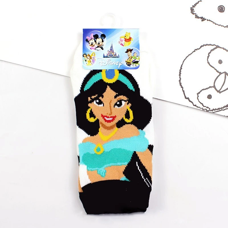 Хлопковые носки Принцессы Диснея хлопковые носки для девочек детские носки Aisha/Bell/Белоснежка/Золушка от 3 до 10 лет - Цвет: Color7