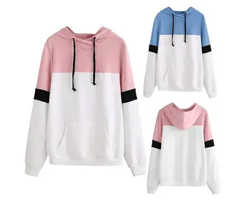 

New Fashion Instragram Women Hoodies 2020 Hot Patchwork Solid Hoodies Sweatshirts Long Sleeve Female Girl Pullovers
