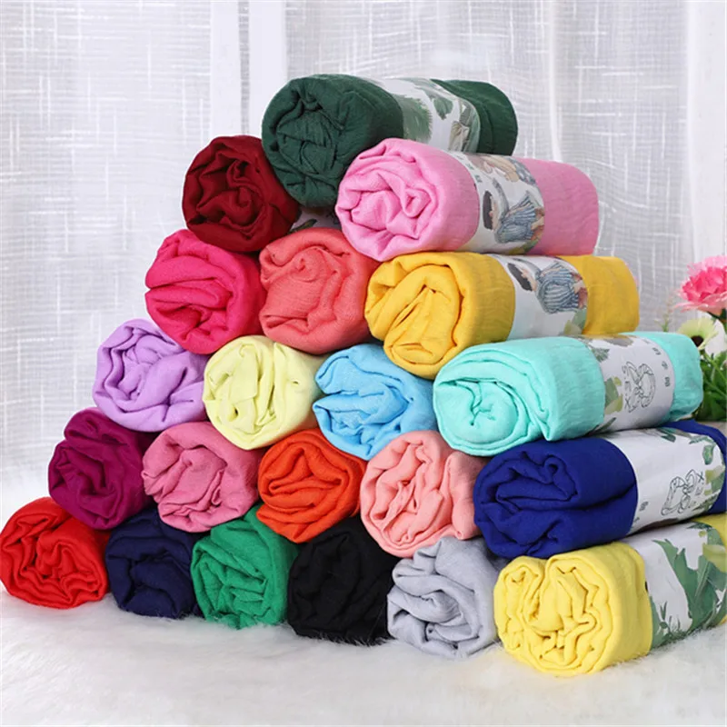 Designer Brand Scarf Women Cotton Hijabs Pashmina Lady Shawls And Wraps Beach Scarves Neck Bandana Men