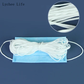 

Lychee Life 3mm Face Mouth Mask Elastic Band Mask Rope Rubber Band Tape Mask Ear Hanging Rope Round Cord Diy Protective Crafts