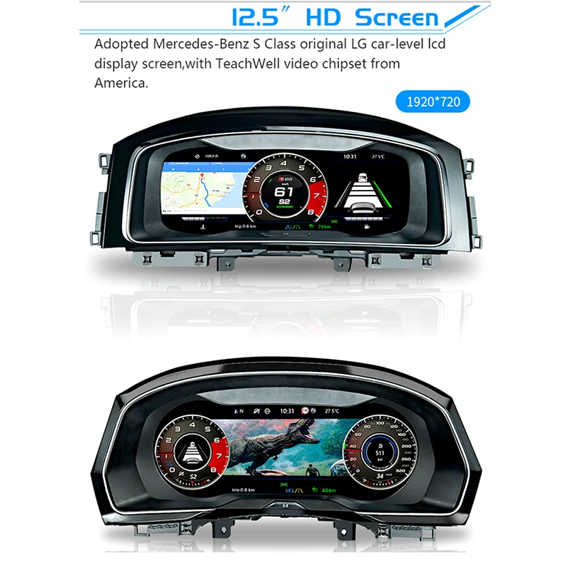 Autoway Mqb/Pq 12.5 Pollici Icd Display Cruscotto Auto Strumento Automatico Intelligente Per Vw Passat B8 Golf 7 Variant Schermo Digitale