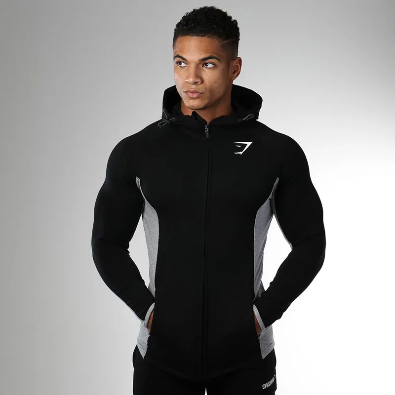 

Muscle Shark Brother Autumn And Winter Elasticity Tights Coat Men's Outdoor Sports Hooded Cardigan Running Windcheater