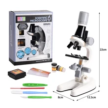 

100X-400X-1200X Children Biological Microscope Microscope Kit Lab HD LED for Home School Science Children Educational Gift
