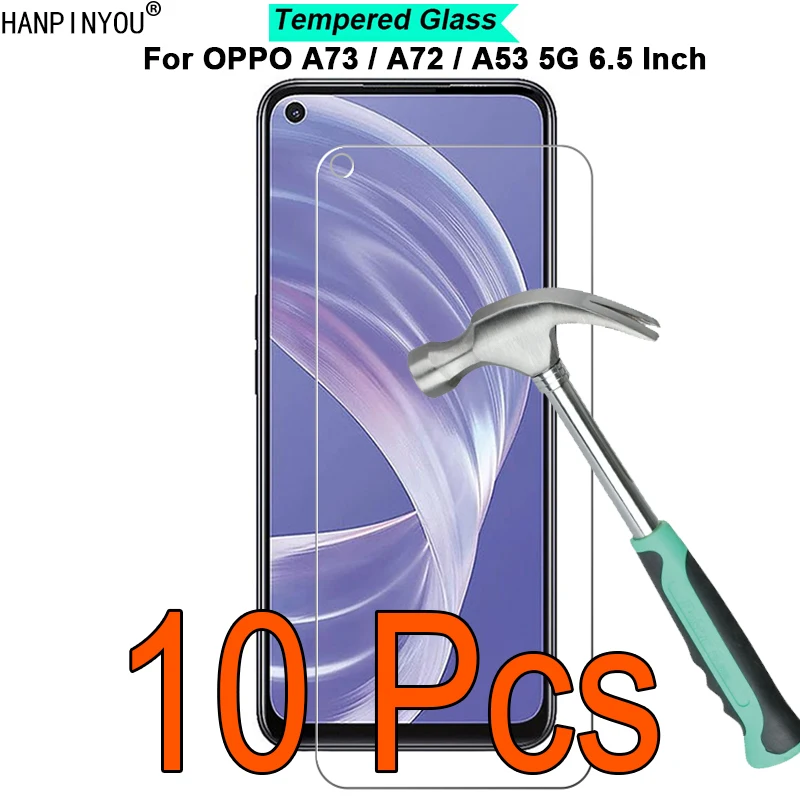 

10 Pcs/Lot For OPPO A73 / A72 / A53 5G 6.5" New 9H Hardness 2.5D Ultra-thin Toughened Tempered Glass Film Screen Protector Guard