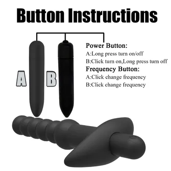 Butt Plug Prostate Massager 10 Function Beaded Anal Vibrator Sex Shop Sex Toy Adult Products for Man 3