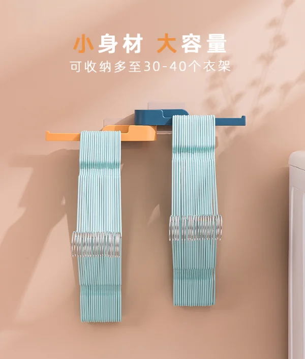 Balcony artifact free punching foldable clothes rail hook storage collector hanger storage organizer J05
