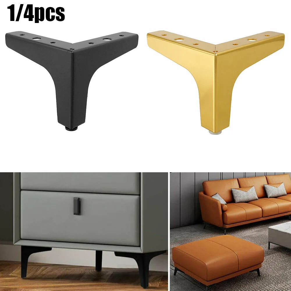 1pc Metal Triangle Furniture Legs Cabinet Cupboard Bed Couch Feet Replacement 