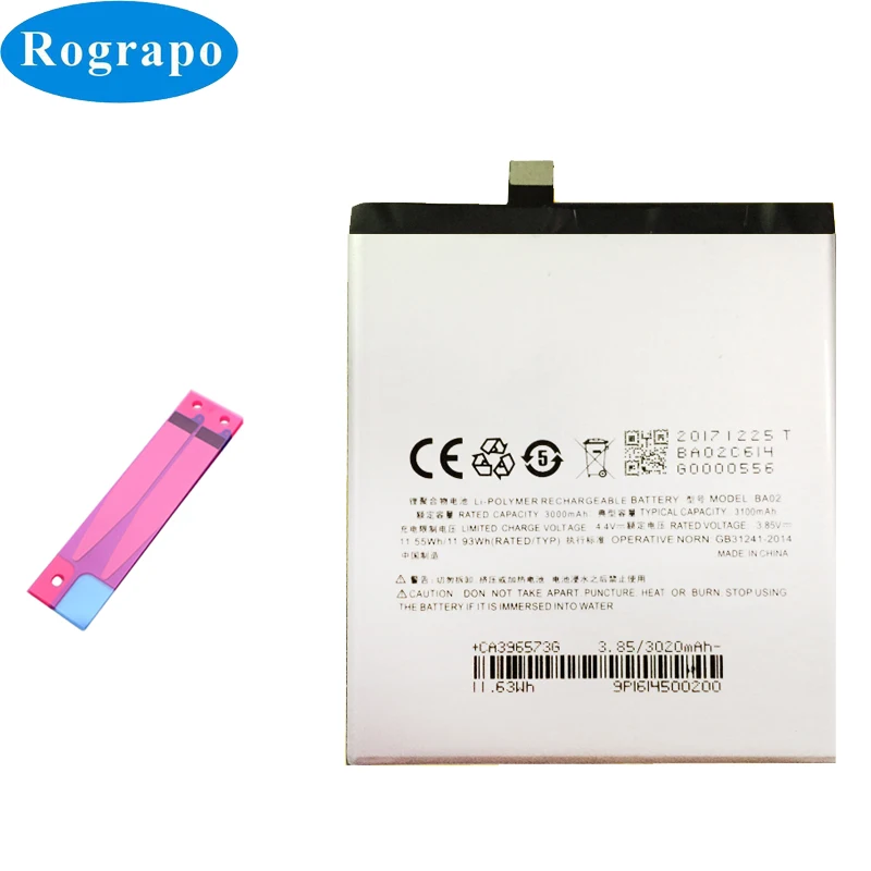 Original 3100mAh BA02 Replacement Mobile Phone Battery For Meizu E3 Meilan M3E Smartphone Batteries | Мобильные телефоны и
