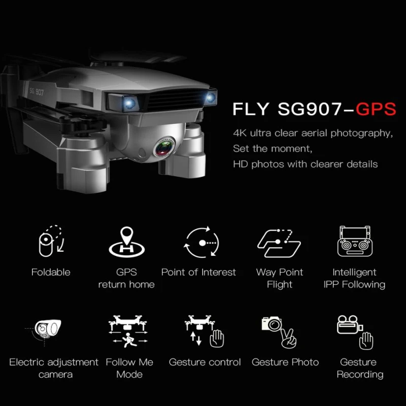 Профессиональный складной Квадрокоптер с дистанционным управлением GPS WIFI FPV 4K