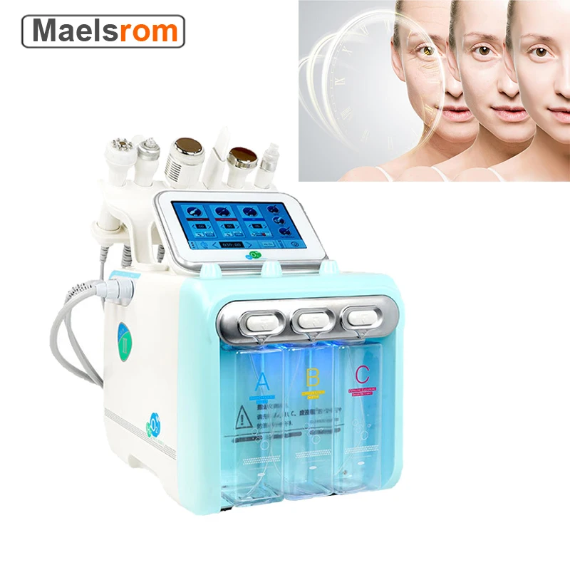 6 in 1 Small Bubble Oxygen  Machine Microdermoabrasion Facial Cleansing Apparatus Home Salon Spa Skin Care Device 6 in 1 hydro dermabrasion small bubble beauty machine water oxygen skin deep cleaning rejuvenation instrument spa salon home use