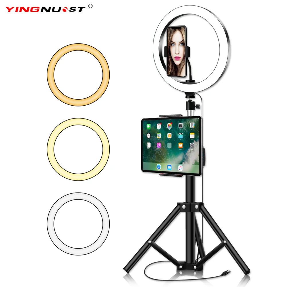 Ring Light with Tripod Stand & Phone Holder 10" Desktop Ring Lights for Makeup, 