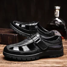 Sandles/мужские летние сандалии; Кожаные классические туфли ручной работы в римском стиле; прогулочная обувь с перфорацией; модельная обувь на платформе; sandalia masculina