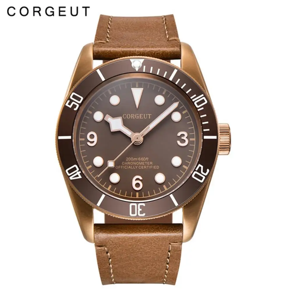 

Corgeut 41mm Miyota Automatic Mechanical Mens Watch Luxury Brand Sapphire Glass Military Sport Swim Clock Leather Wrist Watches