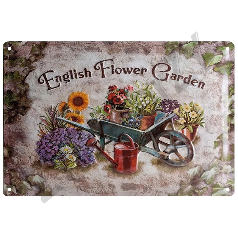 Metal Wall Signs Garden Retro Tin Sign Poster Vintage Wall Poster Decorative Wall Plate Kitchen Plaque Vintage Decor Accessories