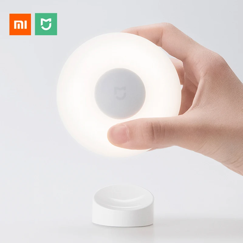 Xiaomi Mijia светодиодный индукционный ночной светильник 2 360 вращающийся регулируемая яркость инфракрасный умный датчик движения с магнитной основой