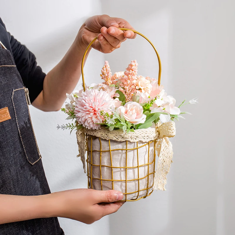 Скандинавские Ins ручная Цветочная корзина искусственный цветок фруктовый чай