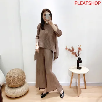 

MIYAKE Pleated Suit Female 2020 Summer New Large Size Korean Loose Fashion Casual Suit Two-Piece Set Dresy Damskie