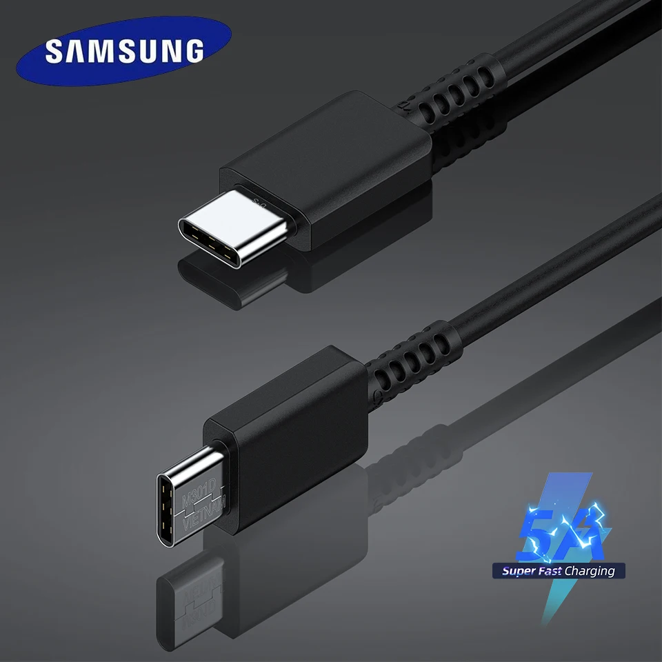 Original Samsung Type C To Type C Typec Cable 5A Fast Charge Galaxy A51 A71 A50 S20 S10 S9 Plus Usbc To Usbc Carregador Cable