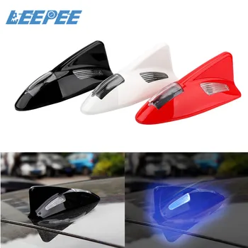 

LEEPEE Car Warning Lamp Shark Fin Antenna LED Light Solar Power Exterior Accessories 1Piece Decoration Strobe Bulb Car-styling