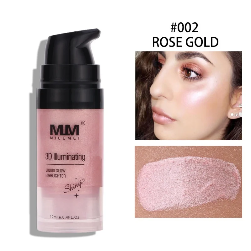 Rose Gold Горячая жидкий текстовый маркер Осветляющий 3D осветлитель для лица бронзатор Профессиональный жидкий светящийся косметический для лица - Цвет: Rose Gold