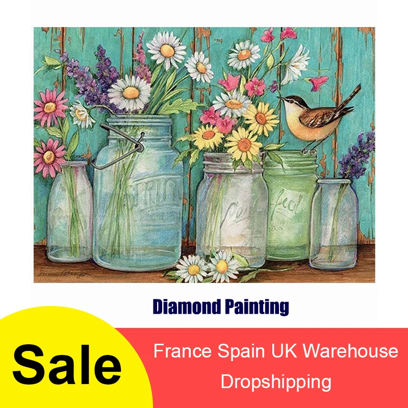 

5D Diamond Painting Daisy Flowers Paints by Numbers Frameless DIY Diamond Painting 11.8"x15.7" Oil Painting Canvas