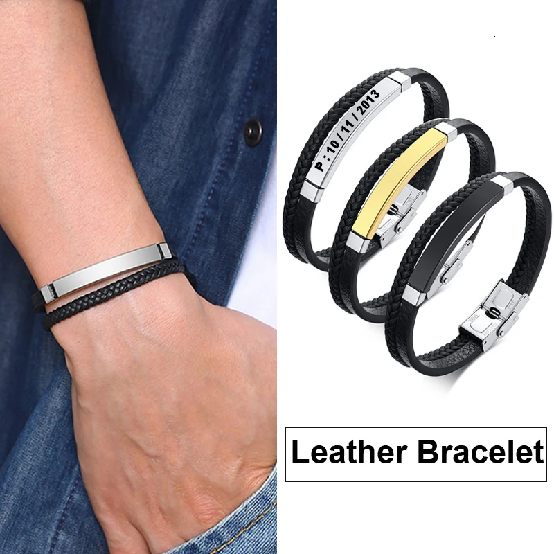 Christian Men's Cross Bracelets Layers Black Rubber