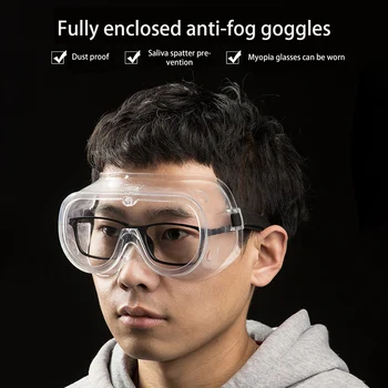 

2020 Safety Eyes Anti-Impact Anti Chemical Splash Goggle Glasses Safety Goggles Economy Clear Anti-Fog Lens Eye Protector