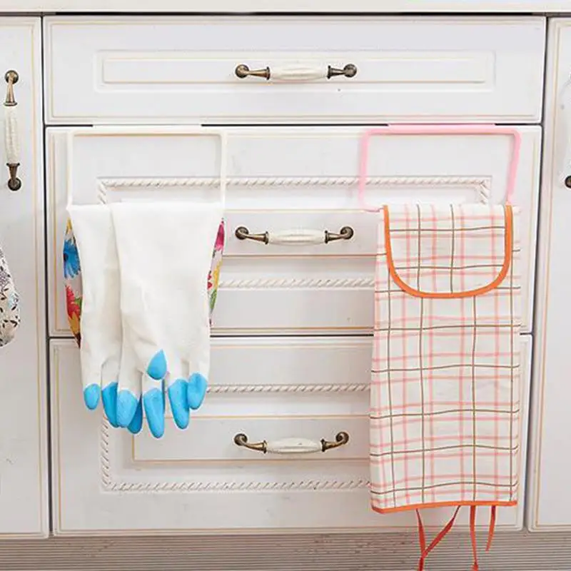 Hd02e01873ccf4ec091488e1ff4d50e7aP 1Pcs Plastic Hanging Holder Multifunction Towel Rack Cupboard Cabinet Door Back Home Storage Organizer Kitchen Accessories Mallzona