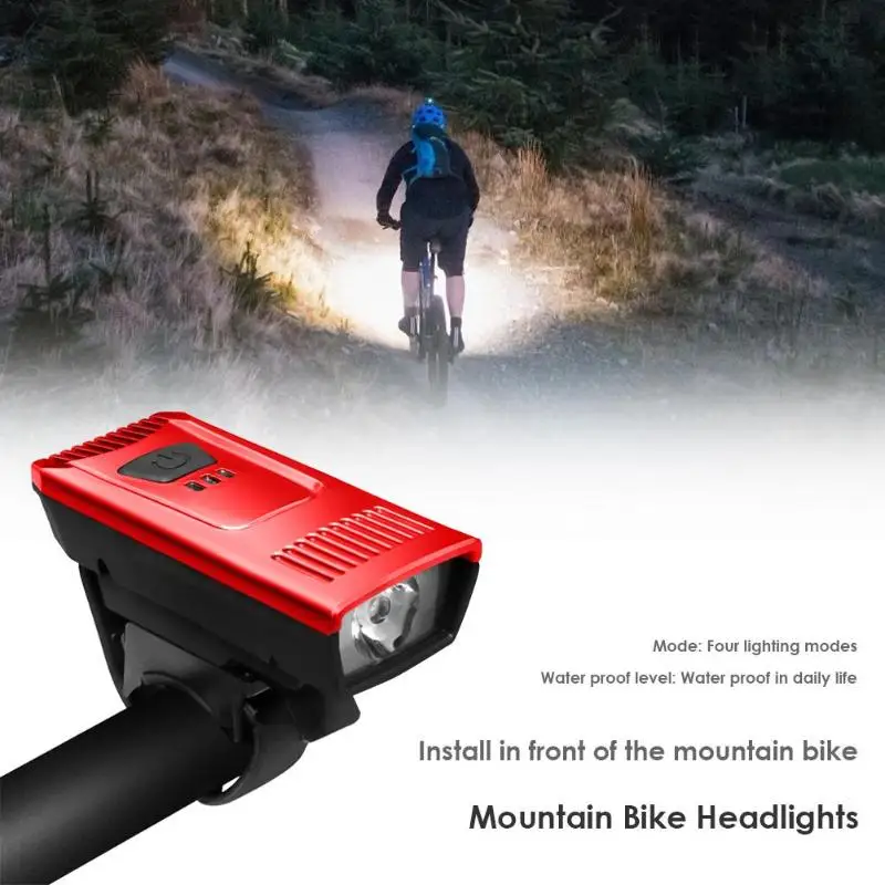Bike Front Light USB Rechargeable 4 Mode Bicycle Headlight Flashlight Lamp