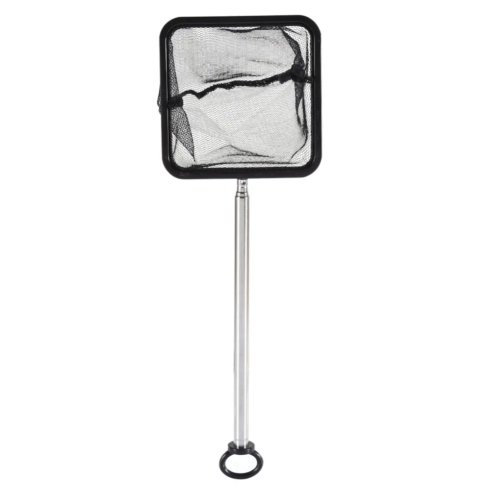 Portable Long Handle Aquarium Fish Telescopic Net Kit Tools Fishing Cleaning Supplies Tank Square