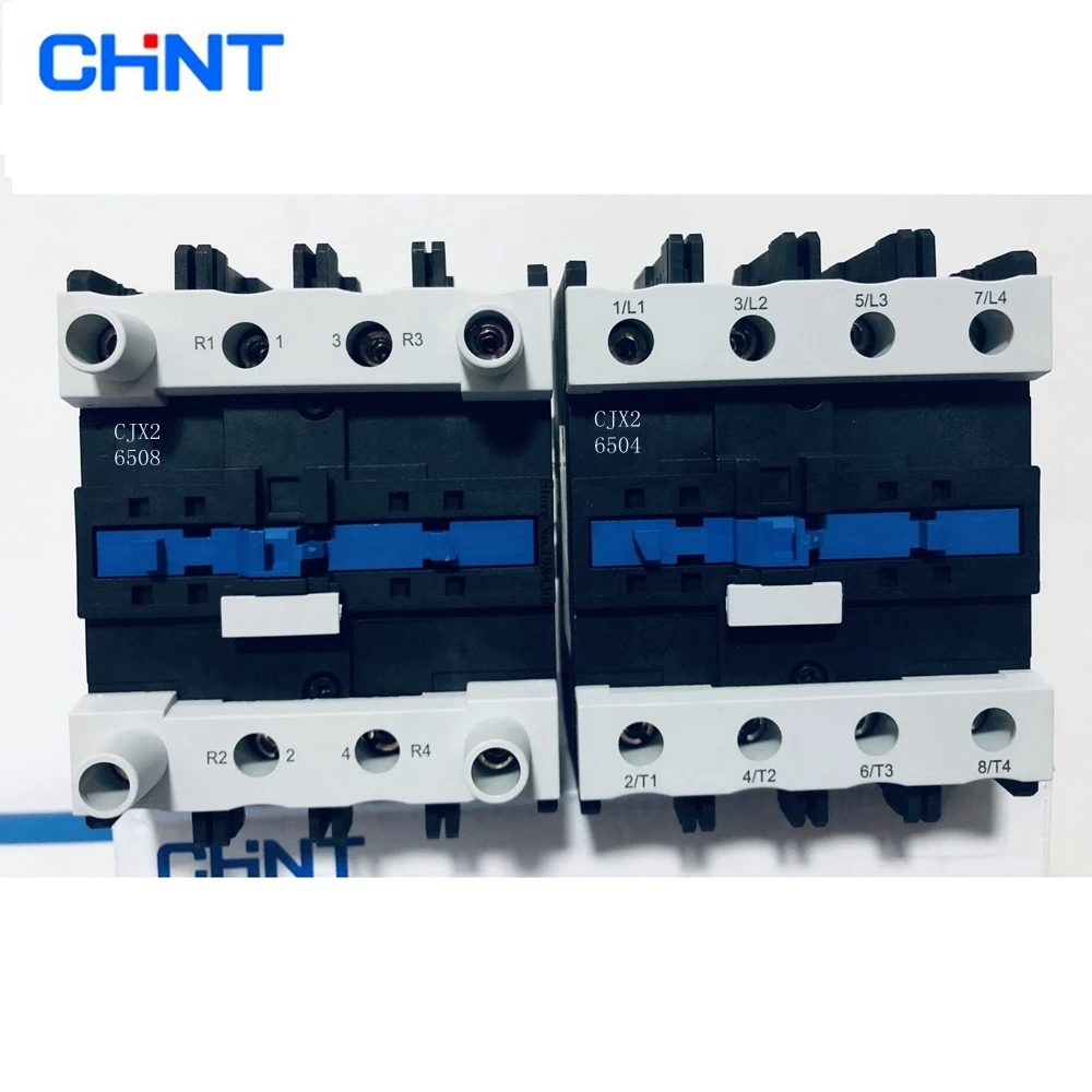 Contator Chint Embutido 65a ac 4no 212nc 220v 380v Contator de Montagem em Trilho Industrial Elétrico