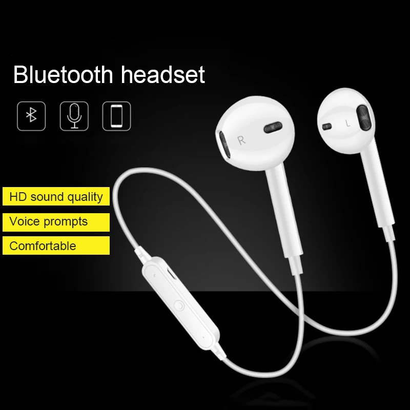 

Headset wireless Bluetooth headset neck-mounted stereo running sports bluetooth earphone for iphone 7s x 8 Samsung S7 xiaomi